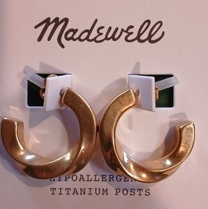 💥NEW💥❤️Madewell ❤️ Archway Twist Post Back Hoop Earrings